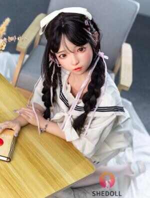 SheDoll 洛小乙(ルオ シャオイー) 140cm Aカップ フルシリコン 顎機能追加可 ロリータ 双ツインテール 恥じらい 赤面 学生制服 ラブドール